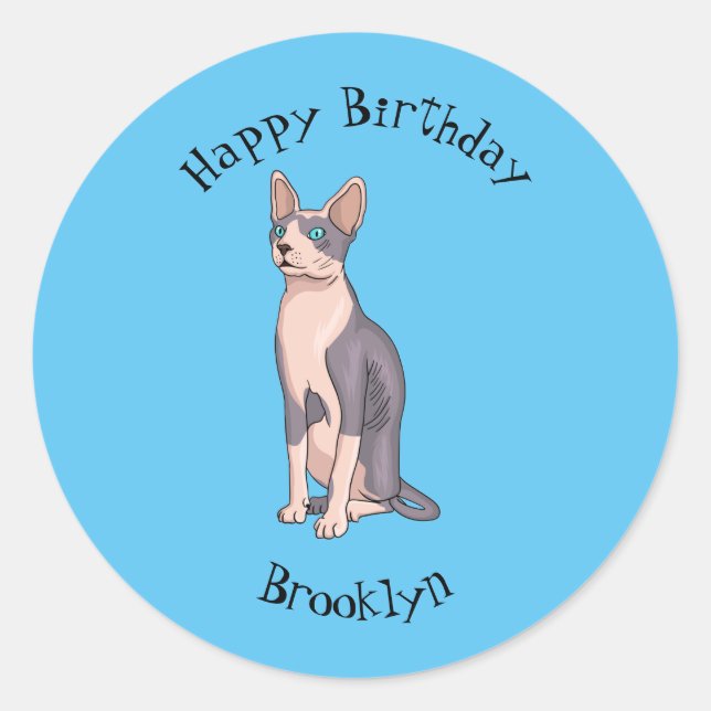 Sticker Rond Sphynx cat (Devant)