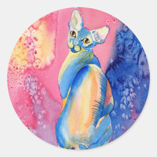 Sticker Rond Sphynx Cat #2 (Devant)
