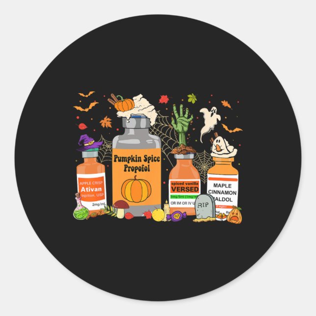 Sticker Rond Spice citrouille Propofol Ativan Versed Haldol Hal (Devant)