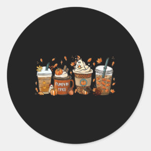 Sticker Rond Spice Latte Fall Café Citrouille Spice Thanksgivin