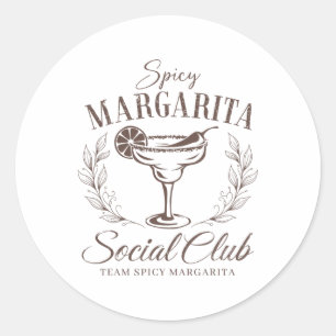 Sticker Rond Spicy Margarita Social Club Cinco De Mayo Tail Gir