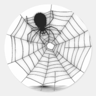 Sticker Rond Spider dans son Web