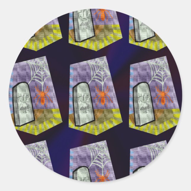 Sticker Rond Spider from the Web et un Motif RIP Marker (Devant)