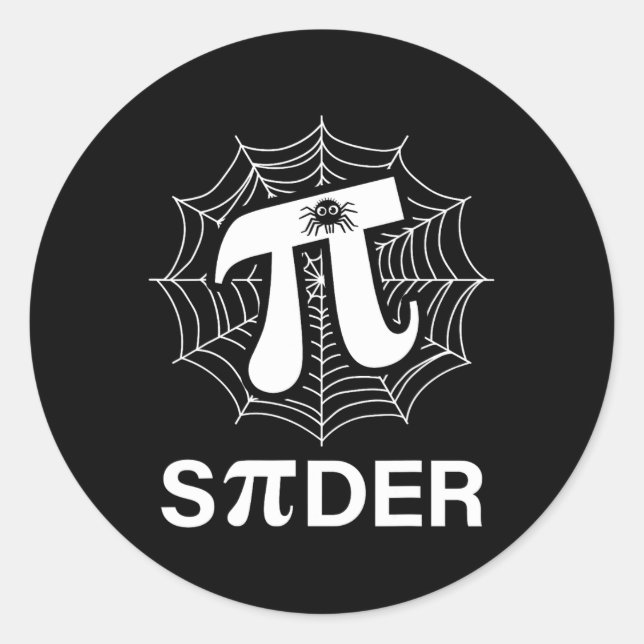 Sticker Rond Spider Pi Spider Science Math Enseignant Funny Spi (Devant)
