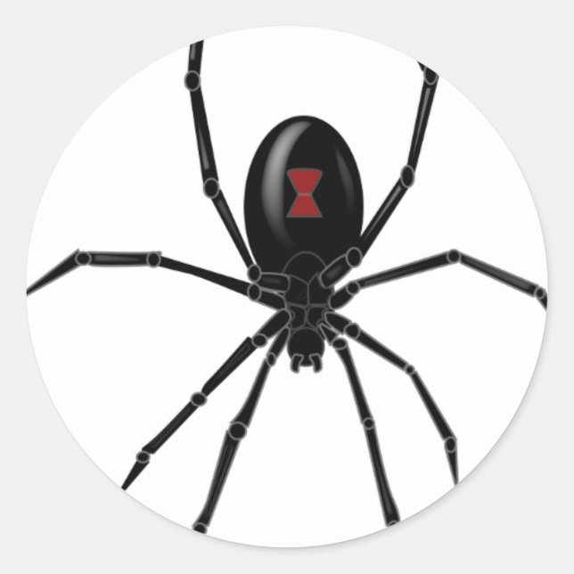 Sticker Rond Spider WIdow noir (Devant)