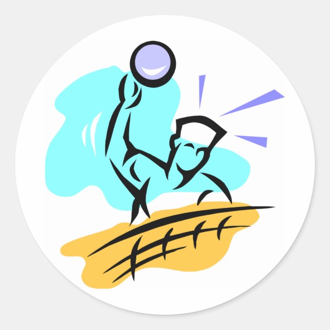 Sticker Rond Spike Volleyball (Devant)