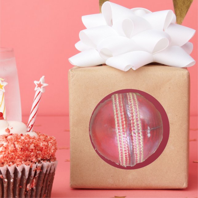 Sticker Rond Spin Master's Sphere : Une balle de cricket à gauc (Fête)