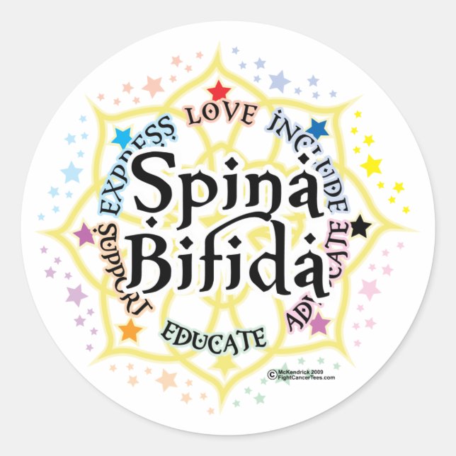 Sticker Rond Spina Bifida Lotus (Devant)