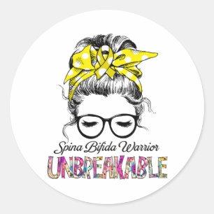 Sticker Rond Spina Bifida Sensibilisation Ribbon Cadeaux de sou