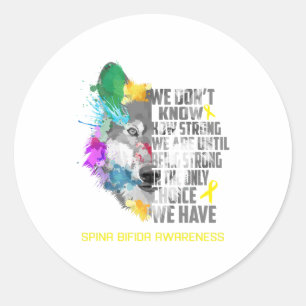 Sticker Rond Spina Bifida Sensibilisation Ribbon Cadeaux de sou