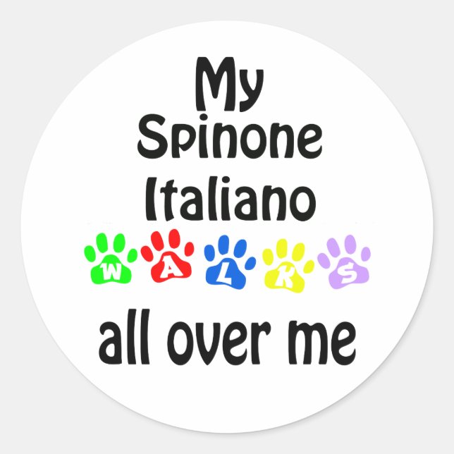 Sticker Rond Spinone Italiano Marche Design (Devant)