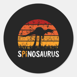 Sticker Rond Spinosaurus Pi Day Retro Symboles mathématiques En