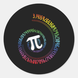 Sticker Rond Spiral Arc-en-ciel Nerd Math Geek Mathématicien Jo