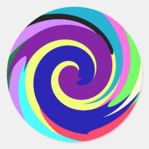 Sticker Rond Spiral Color