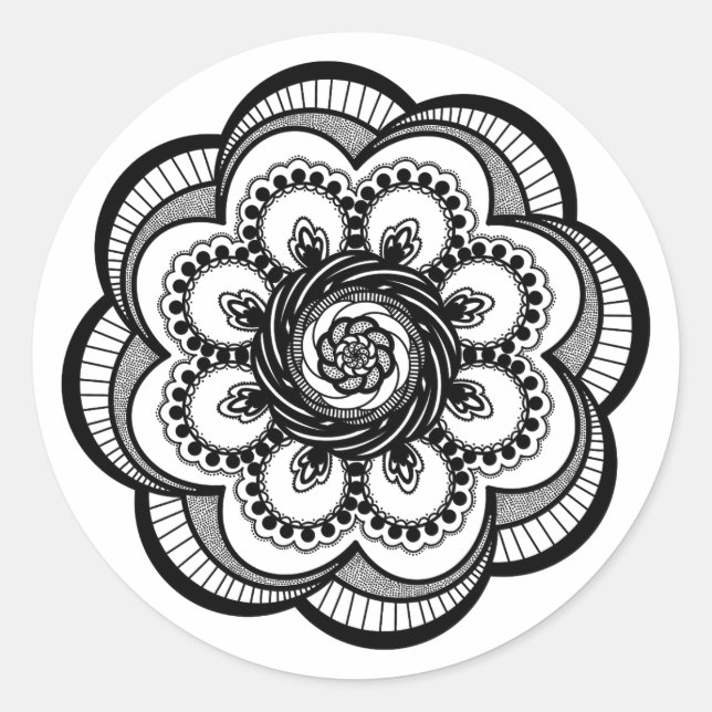 Sticker Rond Spiral Mandala (Devant)