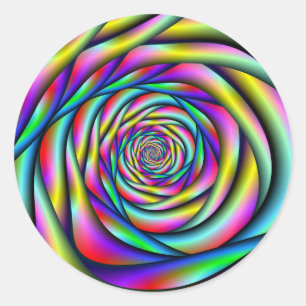 Sticker Rond Spirale arc-en-ciel