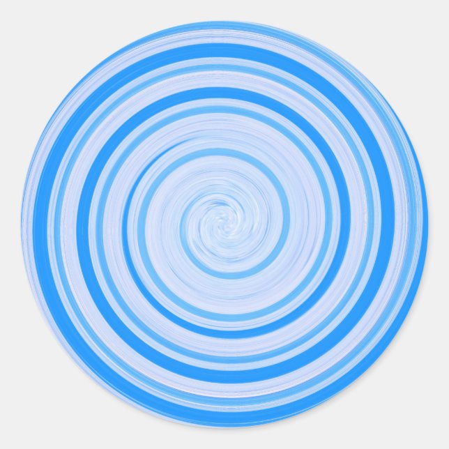 Sticker Rond spirale blanche et bleue (Devant)