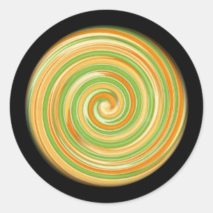 Sticker Rond Spirale de couleurs d'agrumes amusantes