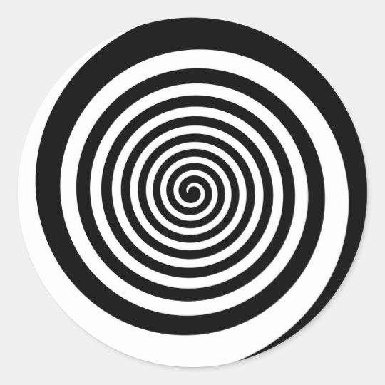 Sticker Rond Spirale Hypnotique Noire Et Blanche Zazzle Fr