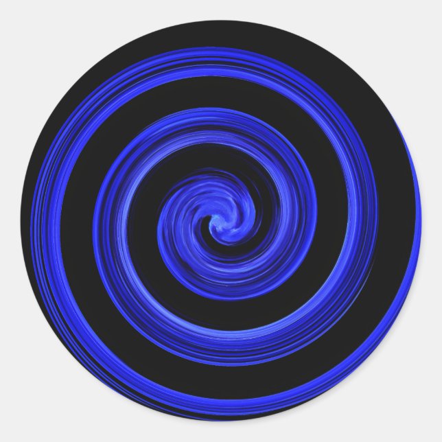 Sticker Rond spirale noire et bleue (Devant)