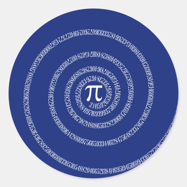 Sticker Rond Spirale pour Pi sur Décor bleu marine (Devant)