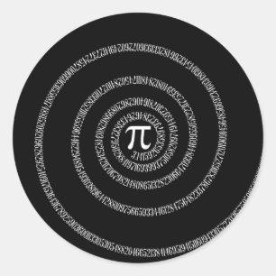 Sticker Rond Spirale pour Pi sur une décoration noire solide