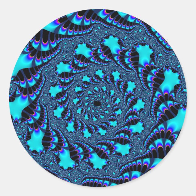 Sticker Rond Spirale tourbillon turquoise (Devant)