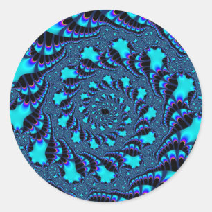 Sticker Rond Spirale tourbillon turquoise
