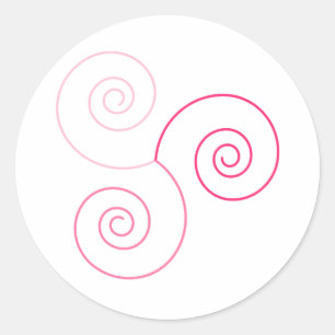 Sticker Rond Spirale tricolore rose de la vie
