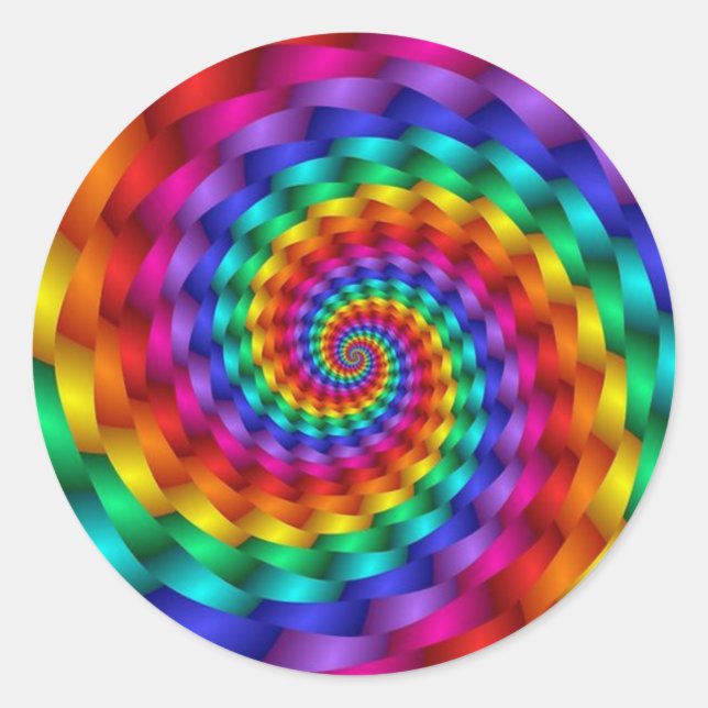 Sticker Rond Spirales arc-en-ciel LGBT (Devant)