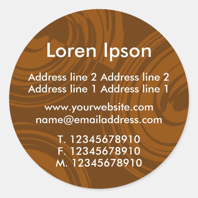 Sticker Rond Spirales (chocolat) Entreprise / Profil (Devant)