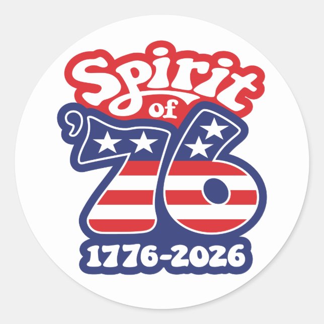 Sticker Rond Spirit of 76 - Super USA 250 - 1776-2026 (Devant)
