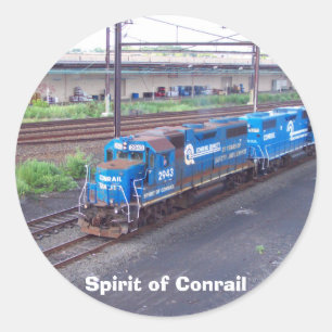 Sticker Rond Spirit of Conrail - GP38 - PRR #2943 dans Blue Pai