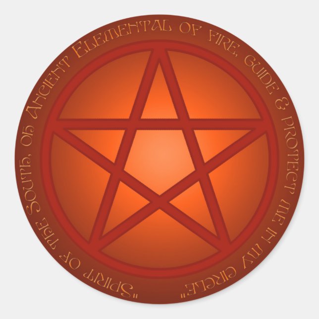 Sticker Rond Spirit of Fire Pentacle (Devant)