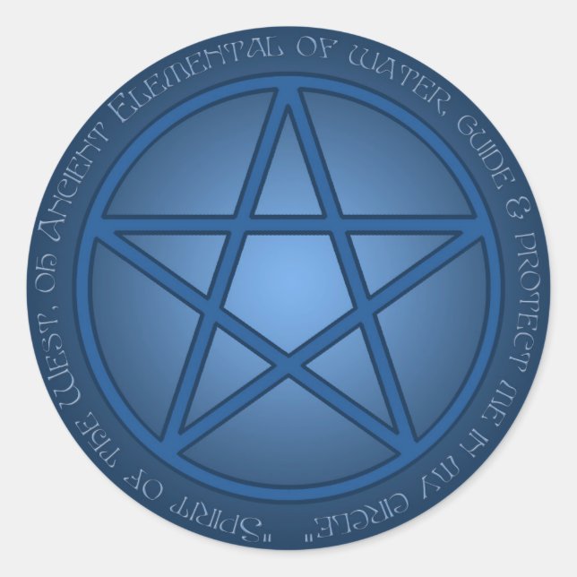 Sticker Rond Spirit of Water Pentacle (Devant)