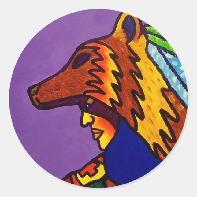 Sticker Rond Spirit of Wolf 3 par Piliero (Devant)