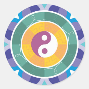 Sticker Rond spiritualité Yin yang spiritualité est mandala bon