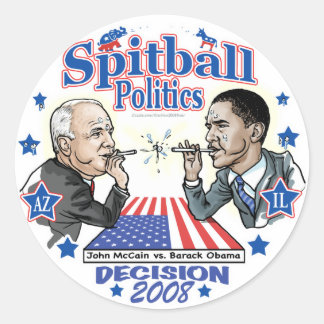 Sticker Rond Spitball Politics 2008