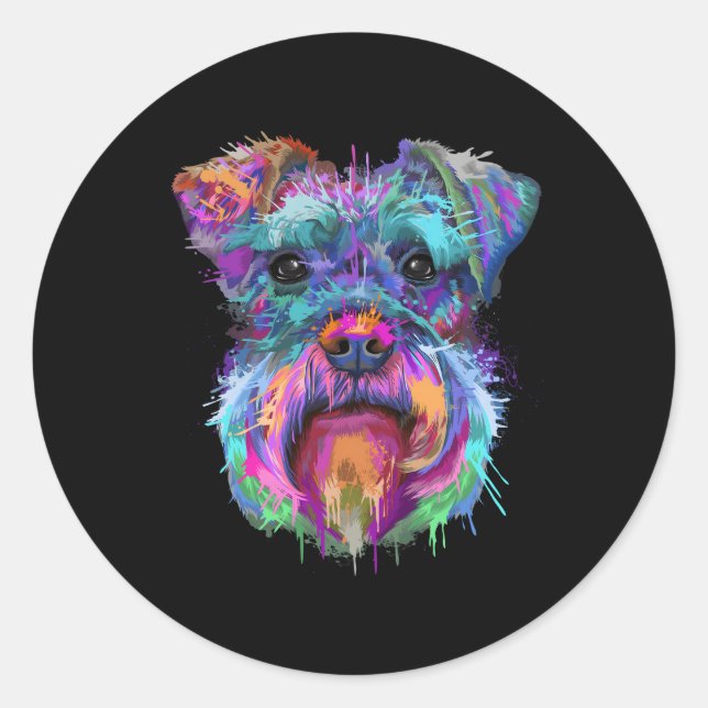 Sticker Rond Splash Schnauzer (Devant)