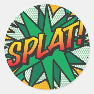 Sticker Rond SPLAT Funny Comics Book
