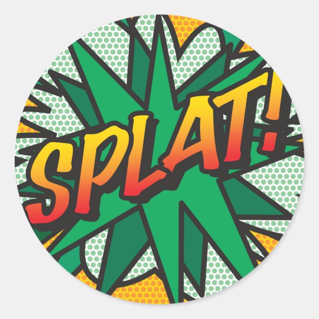 Sticker Rond SPLAT Funny Comics Book (Devant)
