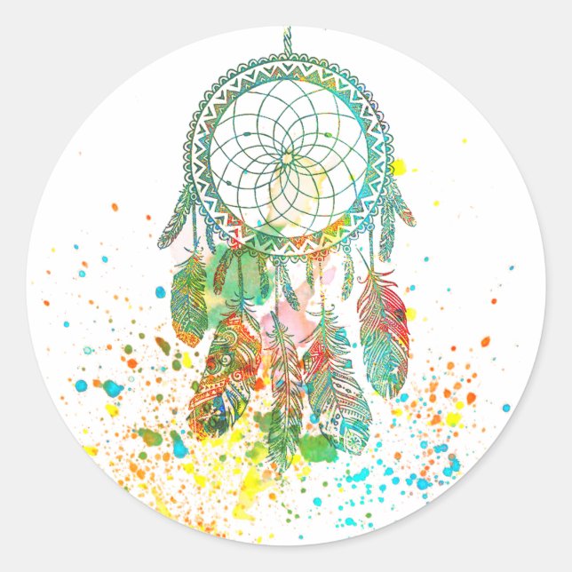 Sticker Rond Splatter Dreamcatcher (Devant)
