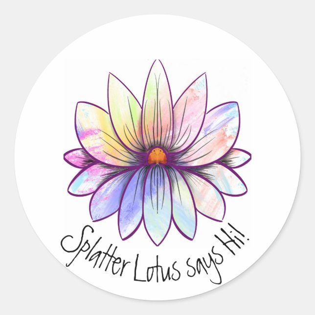 Sticker Rond Splatter lotus l'autocollant (Devant)