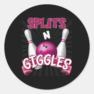 Sticker Rond Splings n Giggles Funny Bowling Team Bowler Sports