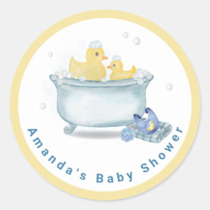 Sticker Rond Splish Splash Maman Canard Bébé Douche