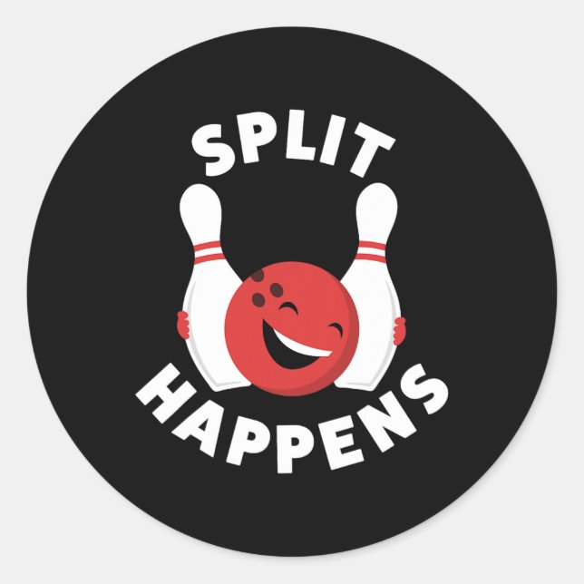 Sticker Rond Split Arrive Une Chemise De Bowling Drôle Pour Les (Devant)