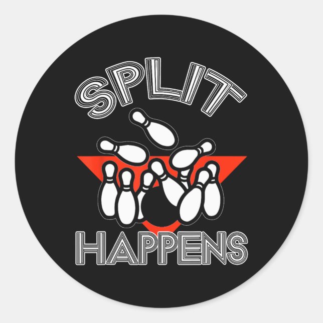 Sticker Rond Split Happings Bowling Shirt Funny Spare Ball Team (Devant)