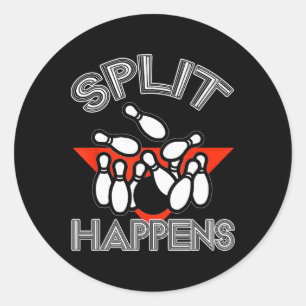 Sticker Rond Split Happings Bowling Shirt Funny Spare Ball Team