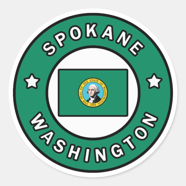 Sticker Rond Spokane Washington (Devant)