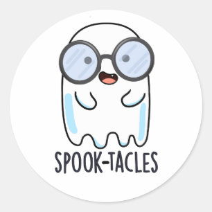Sticker Rond Spook-tacles Drôle de jeu de mots sur les fantômes
